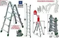 Scala Telescopica In Alluminio 2 X 9 Gradini 4,90 Mt Facal Euro Briko Bk3